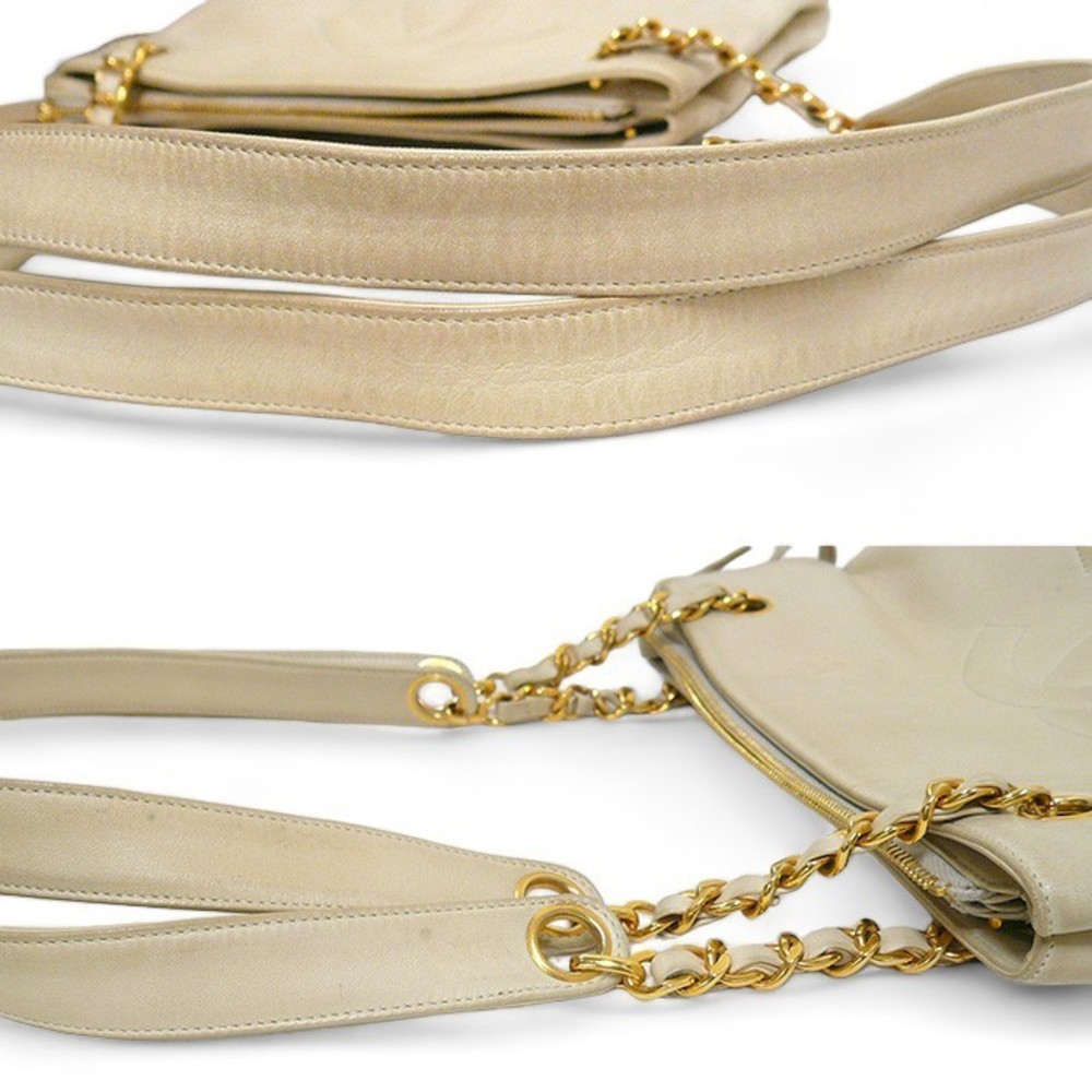 Chanel Lambskin Chain Bag Ivory Gold View 6